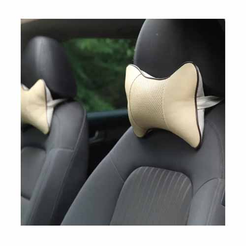 Car Neck Headrest Pillow PU Leather Universal Headrest Pillow for Car Home Office