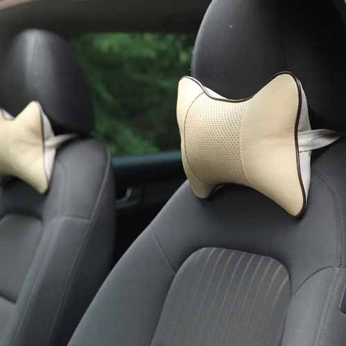 Factory Price Car Neck Pillow PVC Leather Breathable Mesh Auto Rest Headrest Cushion Pillow Interior Car Accessories for Women